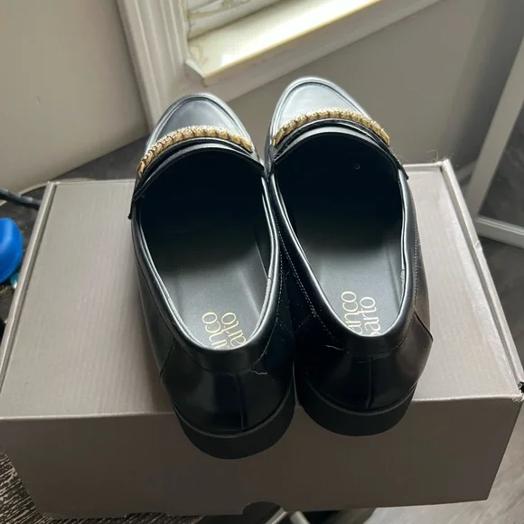 Franco Sarto Black Flats with Gold Hardware - Picture 3 of 7